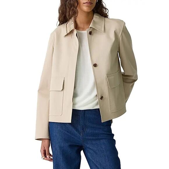 New THEORY Cotton Boxy Patch Jacket XL - Picture 1 of 16